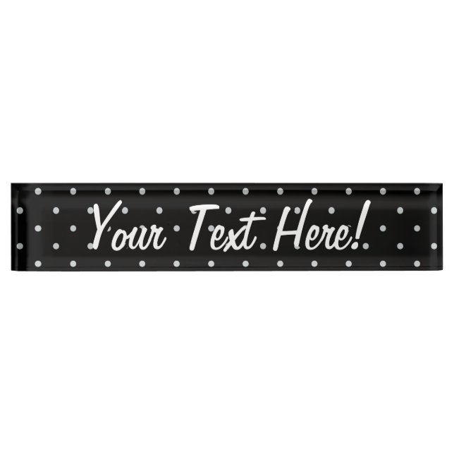 Change Grey Polka Dots Any Colour Click Customize Nameplate (Front)