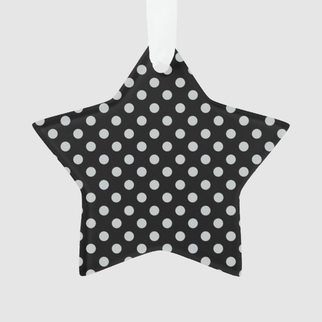 Change Grey Polka Dots Any Colour Click Customize Ornament (Front)