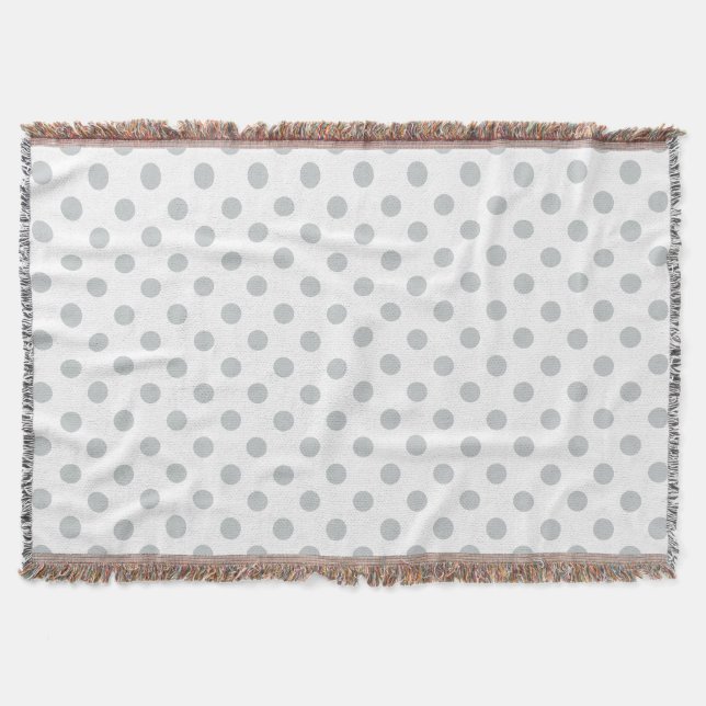 Change Grey Polka Dots Any Colour Click Customize Throw Blanket (Front)