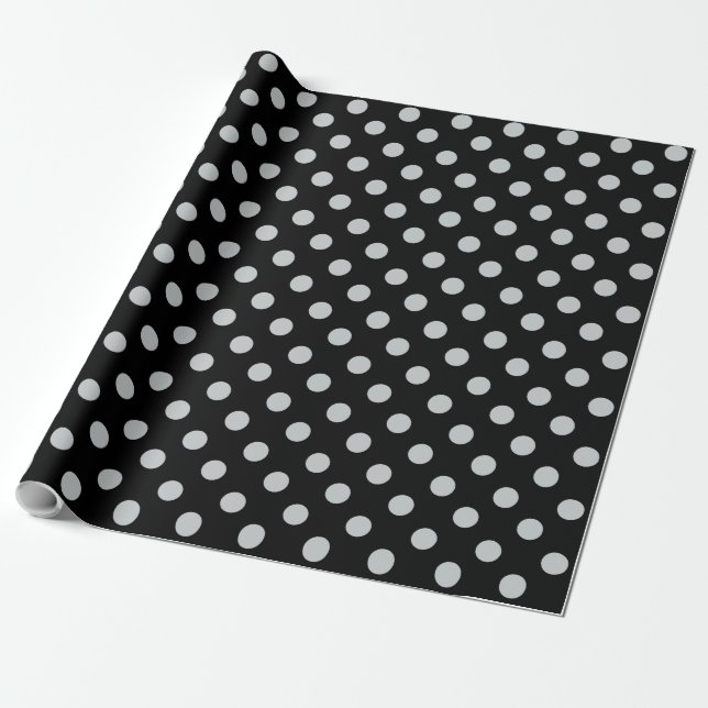 Change Grey Polka Dots Any Colour Click Customize Wrapping Paper (Unrolled)