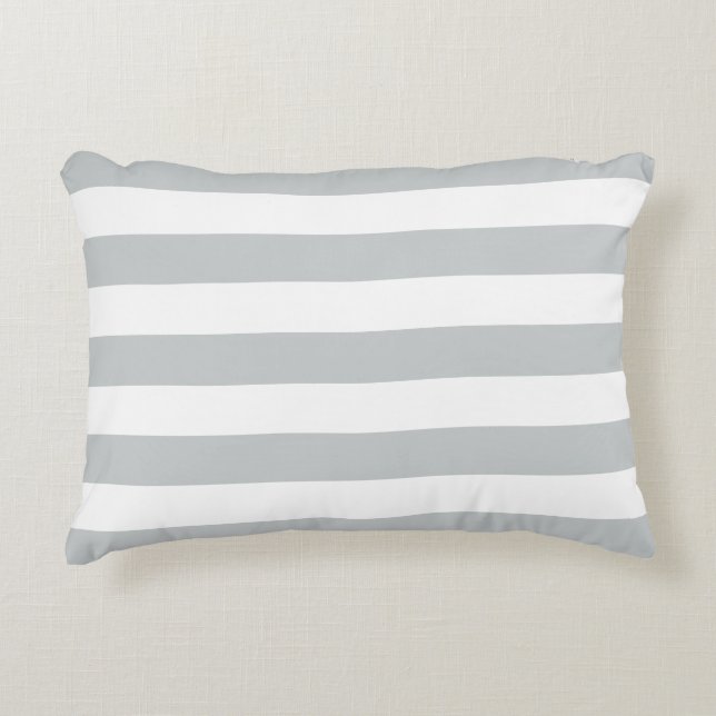 Change Grey Stripes to  Any Colour Click Customize Accent Pillow (Front)