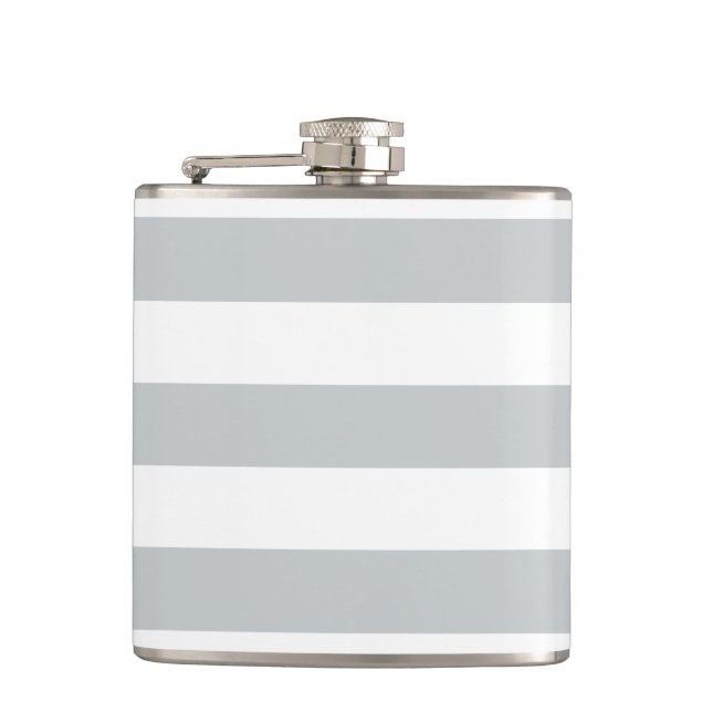 Change Grey Stripes to  Any Colour Click Customize Hip Flask (Front)