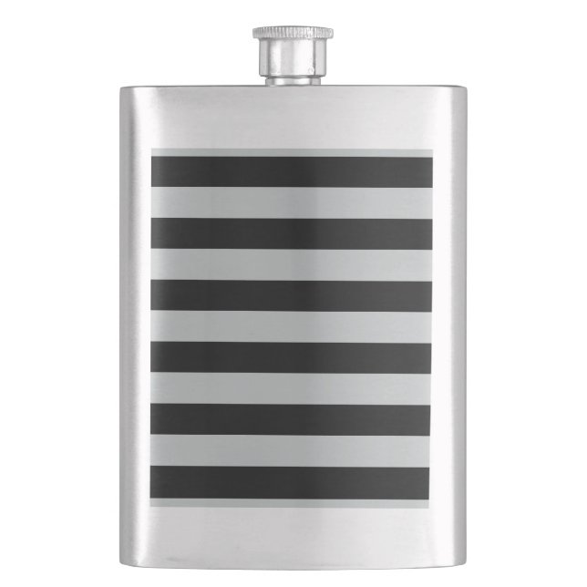 Change Grey Stripes to  Any Colour Click Customize Hip Flask (Front)