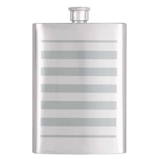 Change Grey Stripes to  Any Colour Click Customize Hip Flask (Front)