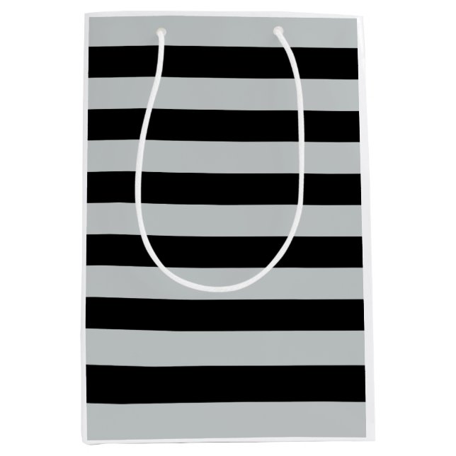 Change Grey Stripes to  Any Colour Click Customize Medium Gift Bag (Front)