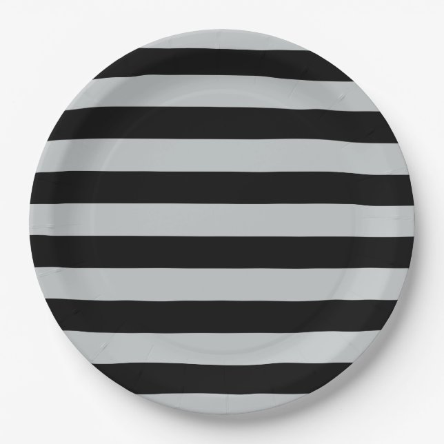 Change Grey Stripes to  Any Colour Click Customize Paper Plate (Front)
