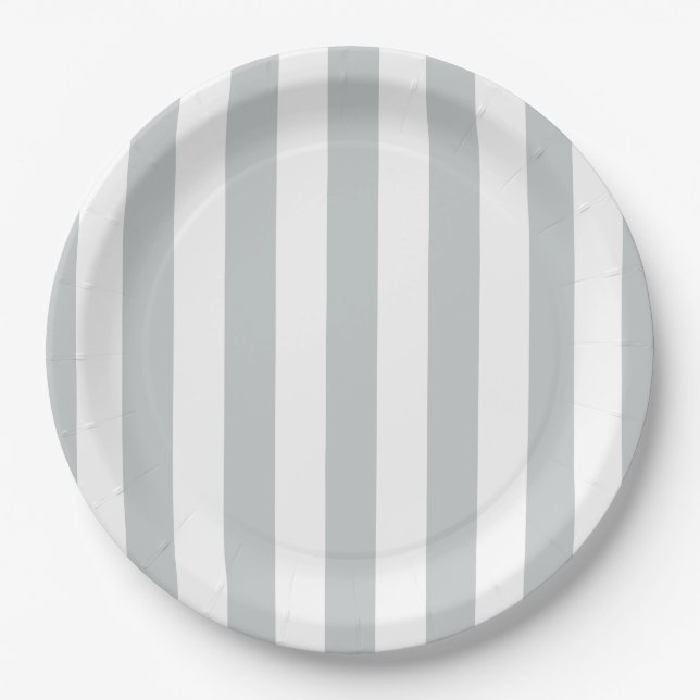 Change Grey Stripes to  Any Colour Click Customize Paper Plate (Front)