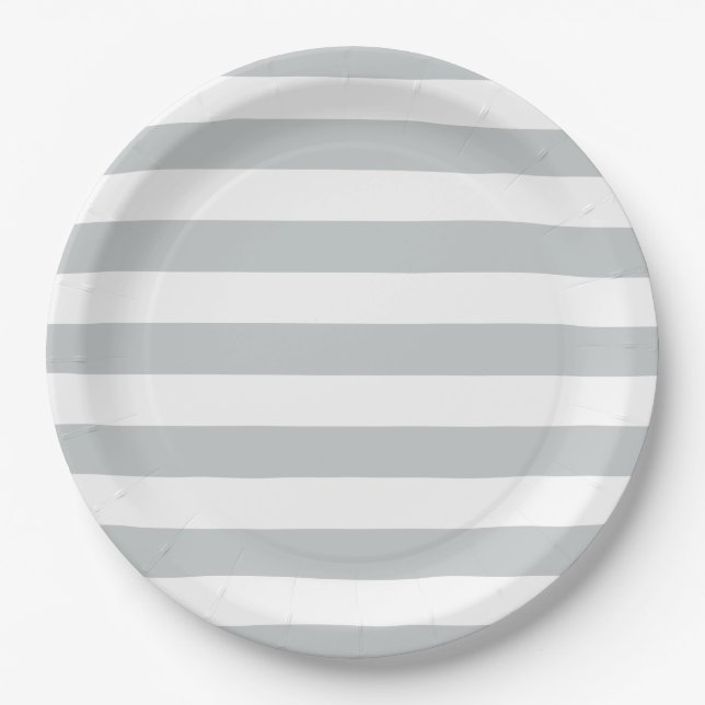 Change Grey Stripes to  Any Colour Click Customize Paper Plate (Front)