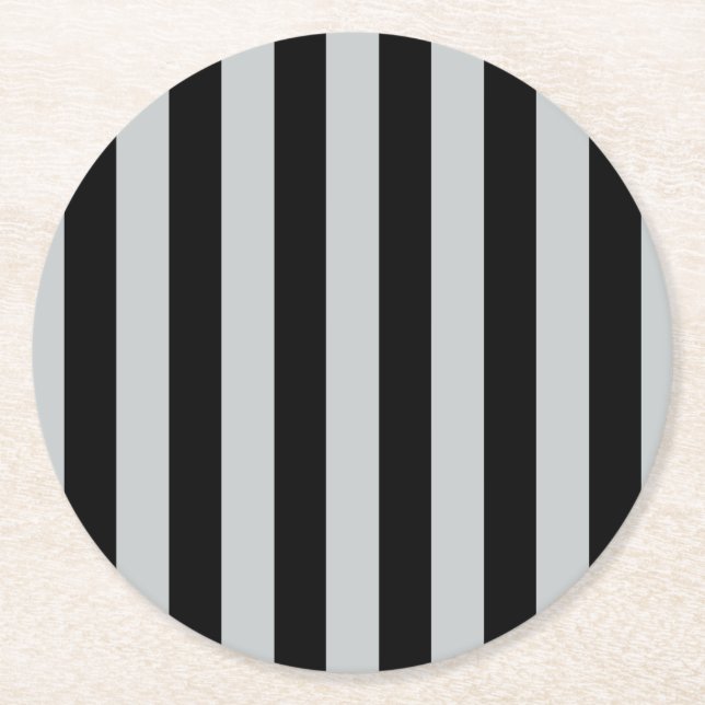 Change Grey Stripes to  Any Colour Click Customize Round Paper Coaster (Front)