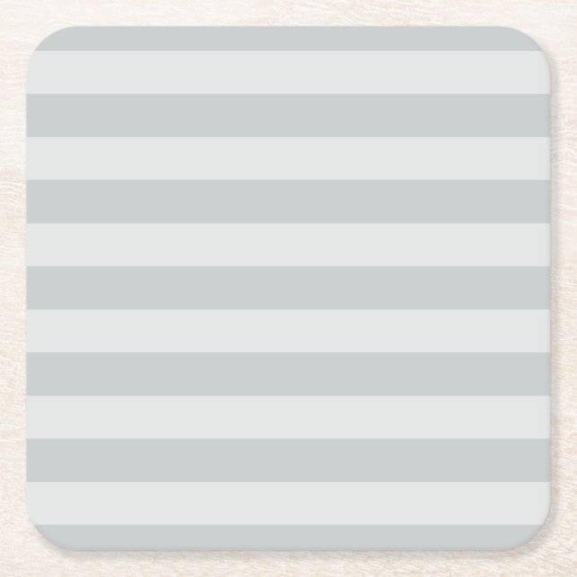 Change Grey Stripes to  Any Colour Click Customize Square Paper Coaster (Front)