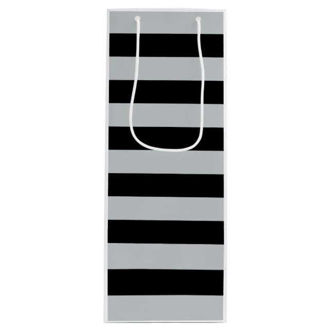 Change Grey Stripes to  Any Colour Click Customize Wine Gift Bag (Front)