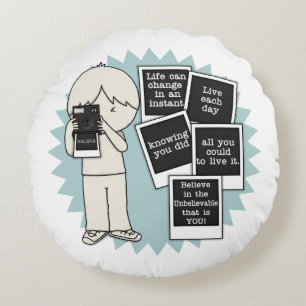 Change in an Instant Round Pillow