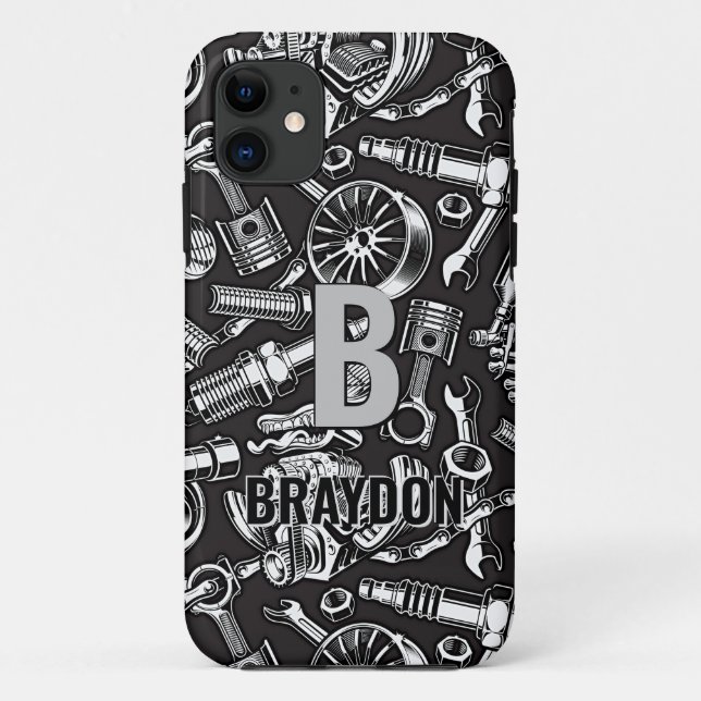 Change Initial, Add (delete) Name, Auto Car Parts Case-Mate iPhone Case (Back)