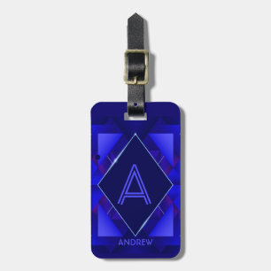Change Initial, Add (delete) Name,  Blue Diamond   Luggage Tag