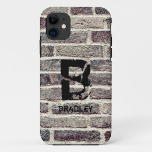 Change Initial, Add (delete) Name, Brick Wall iPhone 11 Case