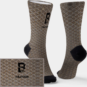 Change Initial, Add (delete) Name, Chequered Plate Socks