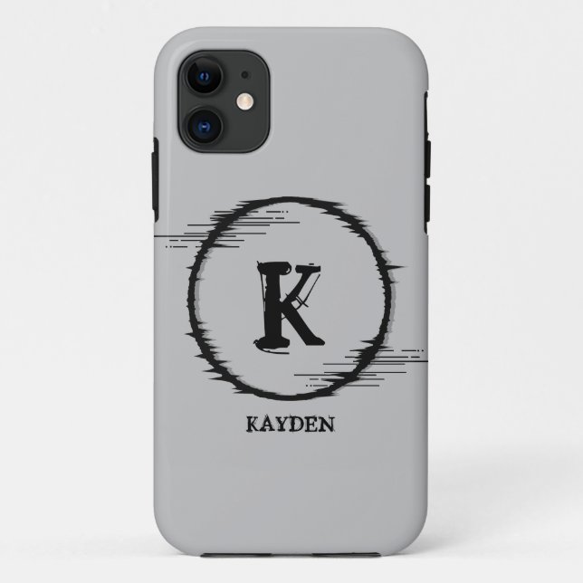 Change Initial, Add (delete) Name Distorted Circle Case-Mate iPhone Case (Back)