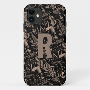 Change Initial, Add (delete) Name, Jazz Music iPhone 11 Case