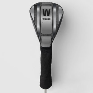 Change Initial, Add (delete) Name, Silver Metallic Golf Head Cover