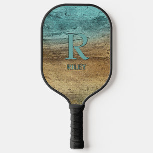 Change Initial, Add Name, Abstract Sand Paint Pickleball Paddle