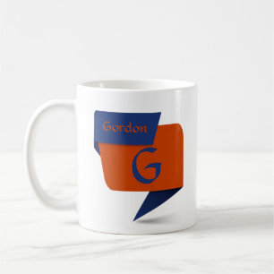Change Initial Add Name Blue Orange - G H I K L Coffee Mug