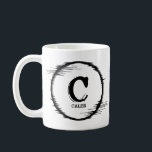 Change Initial Add Name Distorted Circle A B C D Coffee Mug<br><div class="desc">Change it to any Initial you want and Add the Name to this  "Black Distorted Circle" design - - See my store for lots more great gift ideas. See the Men's Mugs Category for more designs like this.</div>