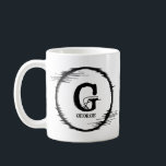 Change Initial Add Name Distorted Circle E F G H  Coffee Mug<br><div class="desc">Change it to any Initial you want and Add the Name to this  "Black Distorted Circle" design - - See my store for lots more great gift ideas. See the Men's Mugs Category for more designs like this.</div>