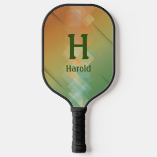 Change Initial, Add Name Green to Brown  Pickleball Paddle
