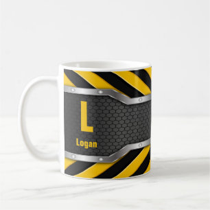 Change Initial Add Name H I J K L M N  Safe Yellow Coffee Mug