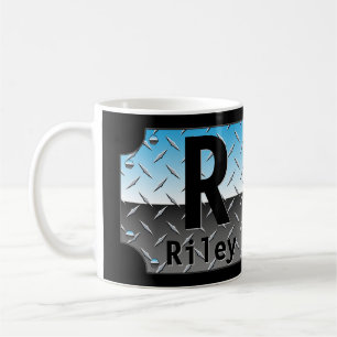 Change Initial Add Name O P Q R S T Blue Chrome, Coffee Mug