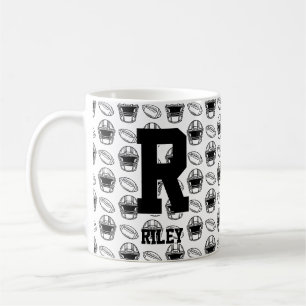 Change Initial Add Name O P Q R S T   Football Coffee Mug