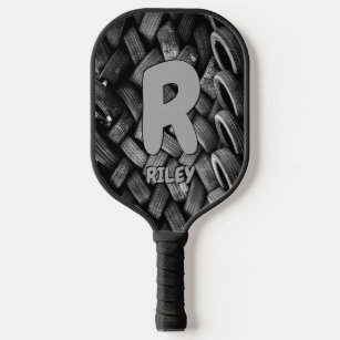 Change Initial, Add Name, Old Motor Car Tyres Pickleball Paddle