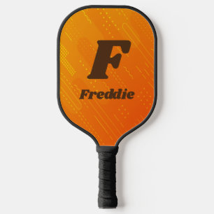 Change Initial, Add Name Orange Yellow  Pickleball Paddle