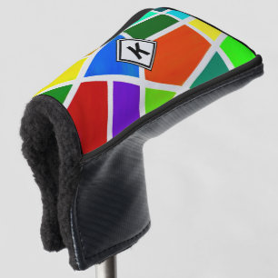 Change Initial, Geometric Art Colors Triangles     Golf Head Cover