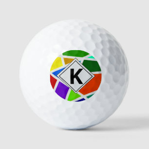 Change Initial, Geometric Art Colours Triangles    Golf Balls