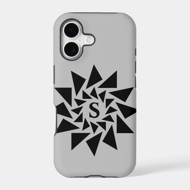 Change Initial, Geometric Triangles, Black White,  (Back)