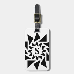 Change Initial, Geometric Triangles, Black White, Luggage Tag