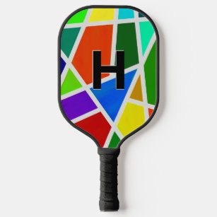 Change Initial, Geometric Triangles Colours Pickleball Paddle