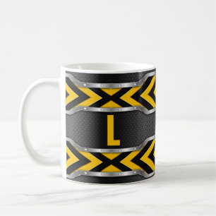Change Initial H I J K L M N  Safety Yellow Coffee Mug