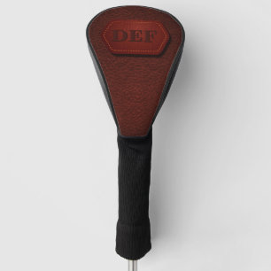 Change Initial, Leather Look Badge Dark Red        Golf Head Cover