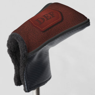Change Initial, Leather Look Badge Dark Red        Golf Head Cover