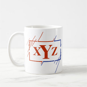 Change Initial Monogram Brown Blue Strokes X Y Z Coffee Mug