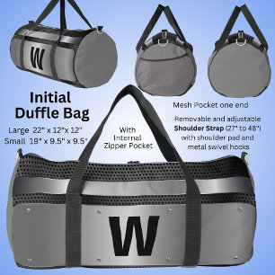 Change Initial, Silver Metallic Duffle Bag