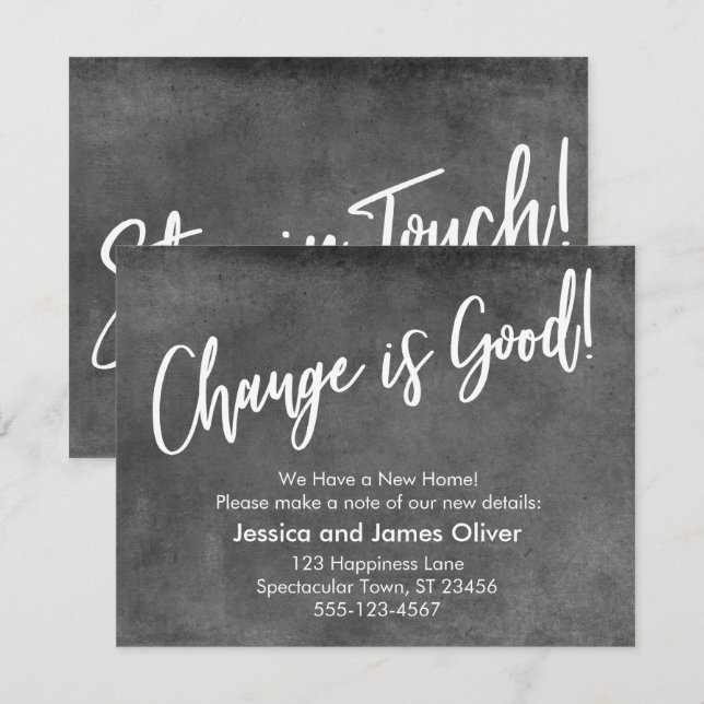 Change is Good! Grey Grunge Announcement (Front/Back)