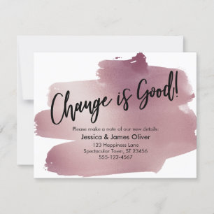 Change is Good Handwriting Rose Gold Swash Card