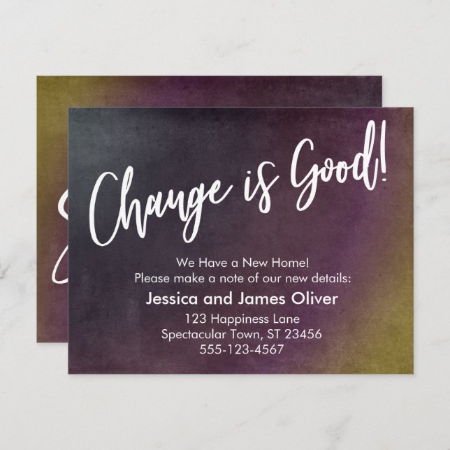 Change is Good Multicolored Grunge Announcement (Front/Back)