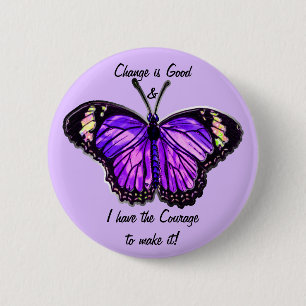 Change is Good (Purple Butterfly Button) 2 Inch Round Button