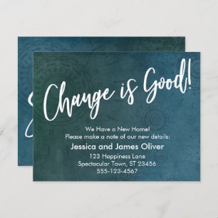 Change is Good! Textured, Unique Teal Graphic Card