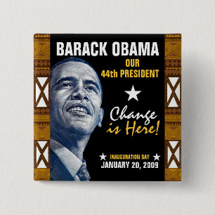 Change is Here! (Kente) 2 Inch Square Button