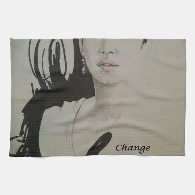 Change is Not a Spectator Sport Art Print Kitchen Towel (Horizontal)